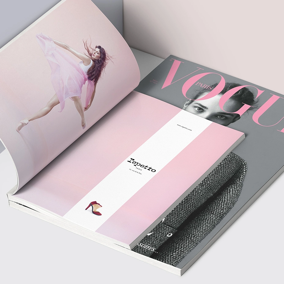 Repetto, annonce presse face à Vogue