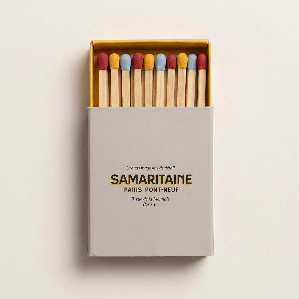 Samaritaine, boîte d’allumettes au cachet du magasin